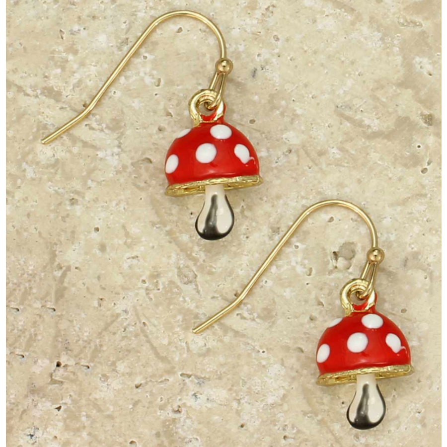 Magic Toadstool Enamel Earrings