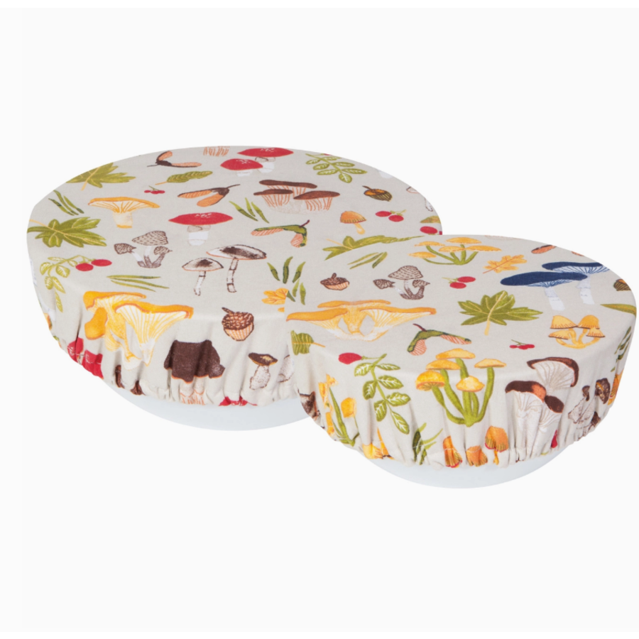 Field Mushrooms Bowl Covers Set of 2