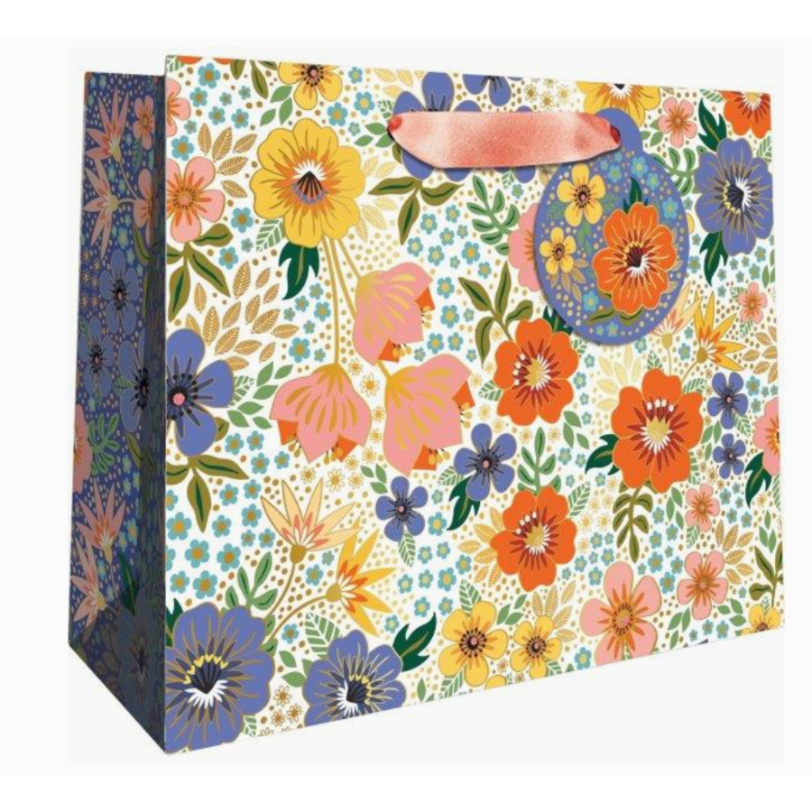 Golden Floral Medium Gift Bag