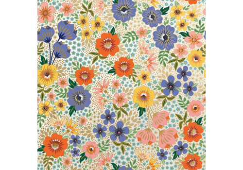  Jillson & Roberts Golden Floral Wrapping Paper 
