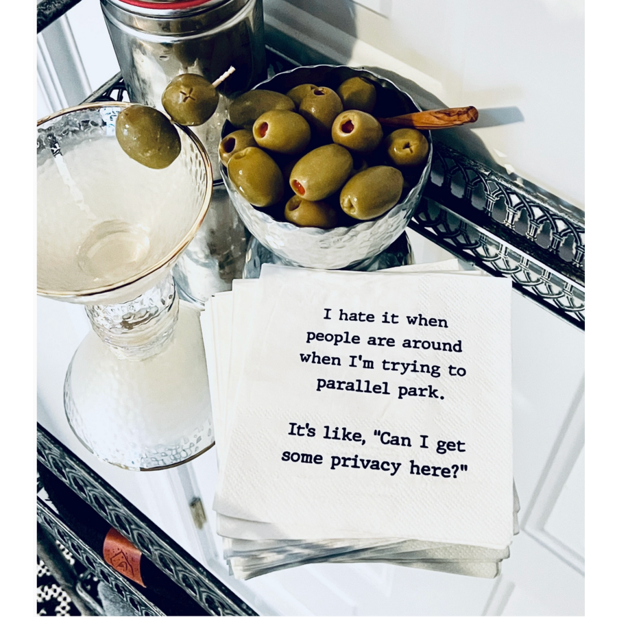 Trying To Parallel Park Cocktail Napkins