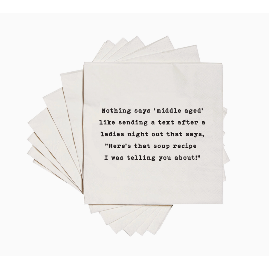 Nothing Says Middle Aged Cocktail Napkins