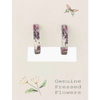 ZAD Purple Dried Flowers Acrylic Hoop Earrings
