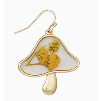 Vintage Toadstool Dried Flower Earrings