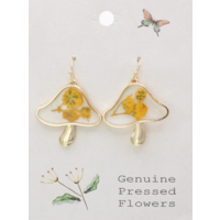 Vintage Toadstool Dried Flower Earrings