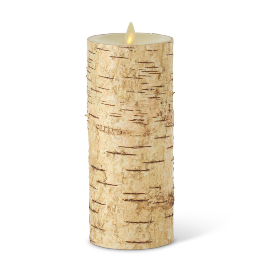 Birch Bark Wax Luminara Pillar Candle
