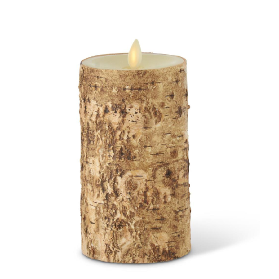Birch Bark Wax Luminara Pillar Candle
