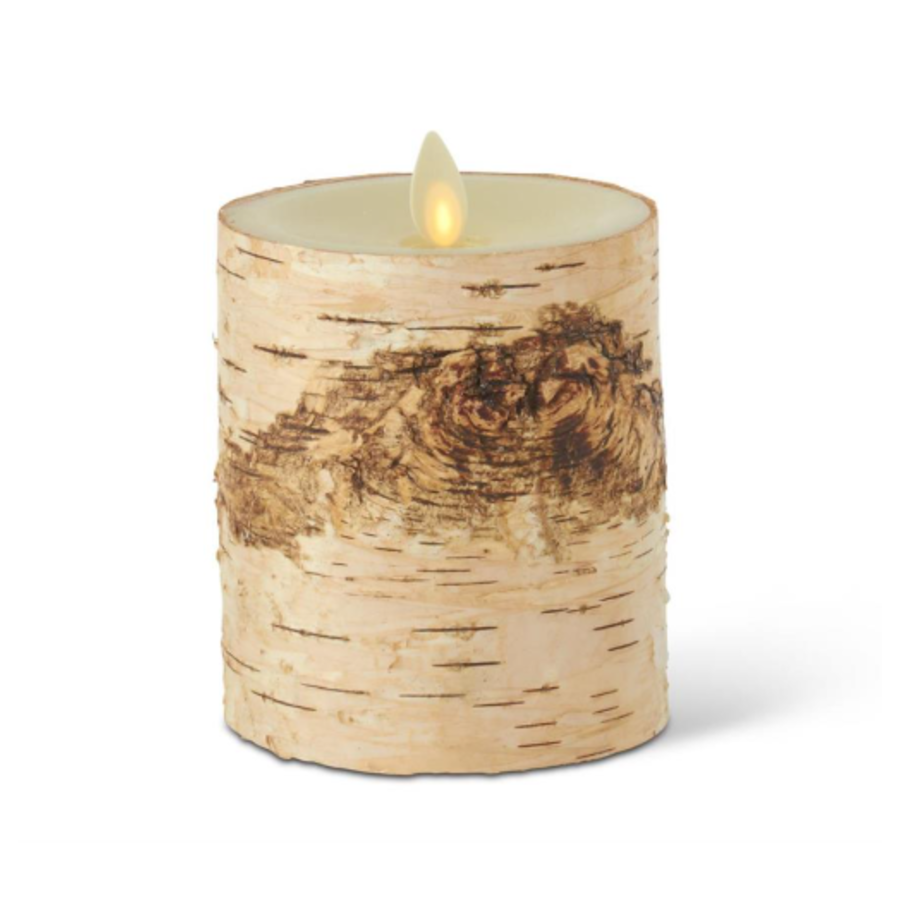 Birch Bark Wax Luminara Pillar Candle
