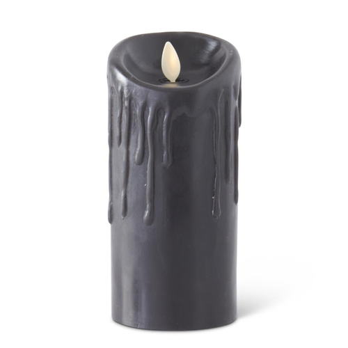  K & K Interiors Inc Black Scallop Drip Wax Luminara Pillar Candle 