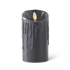 K & K Interiors Inc Black Scallop Drip Wax Luminara Pillar Candle