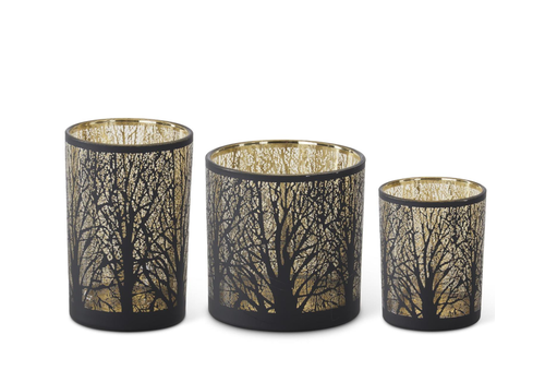  K & K Interiors Inc Black Tree with Gold Interior Votive 