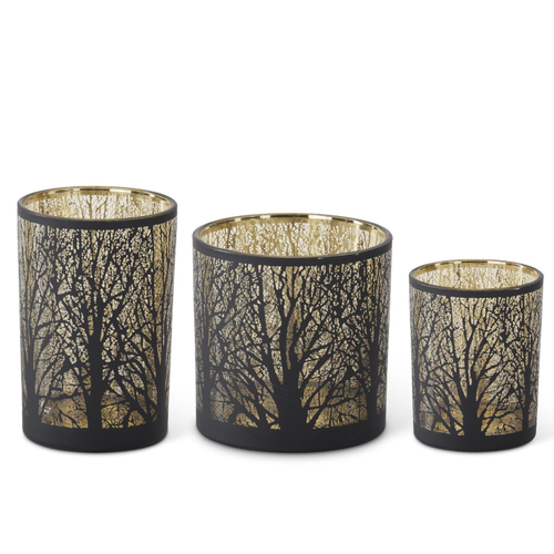  K & K Interiors Inc Black Tree with Gold Interior Votive 