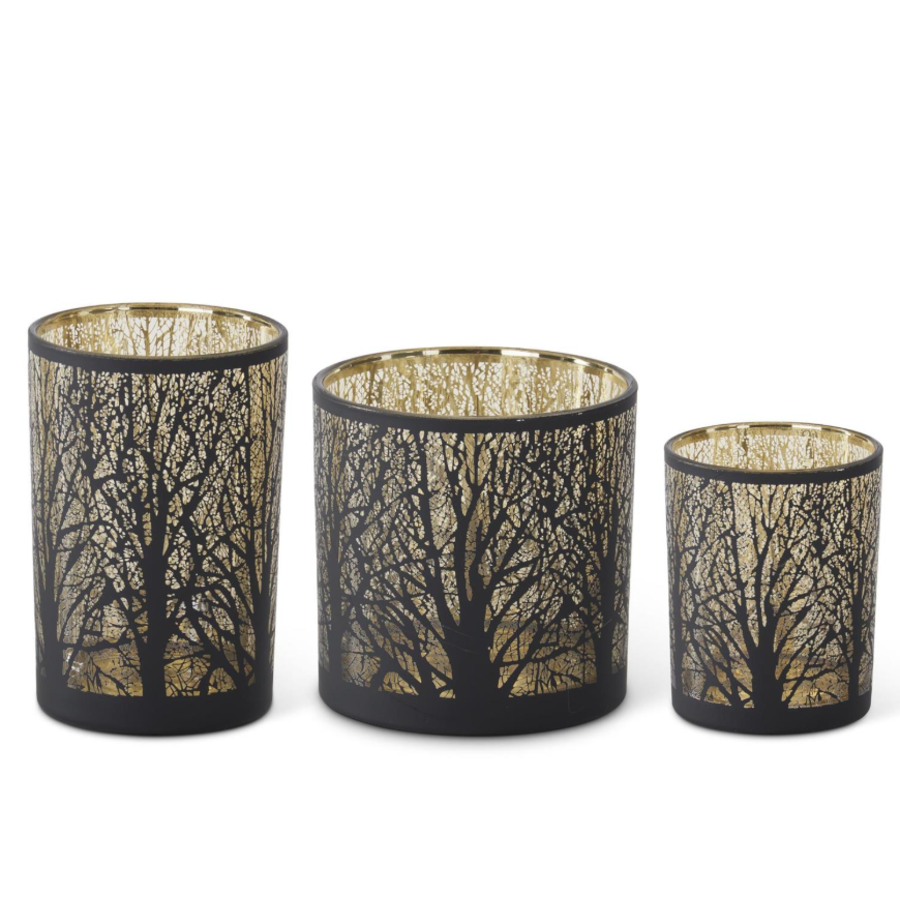 Black Tree with Gold Interior Votive