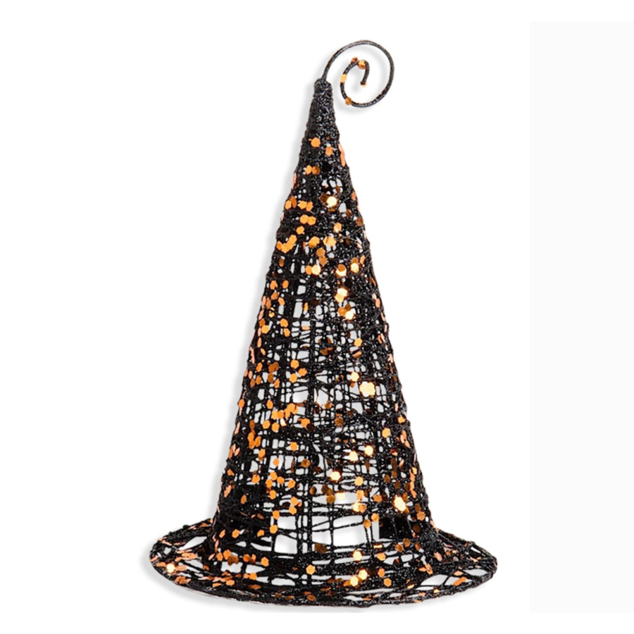 Black Glitter Wire Witch Hat