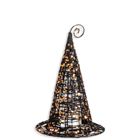 Black Glitter Wire Witch Hat