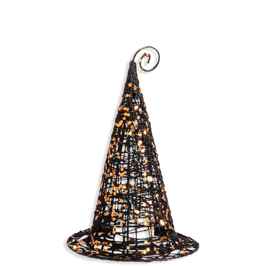 Black Glitter Wire Witch Hat