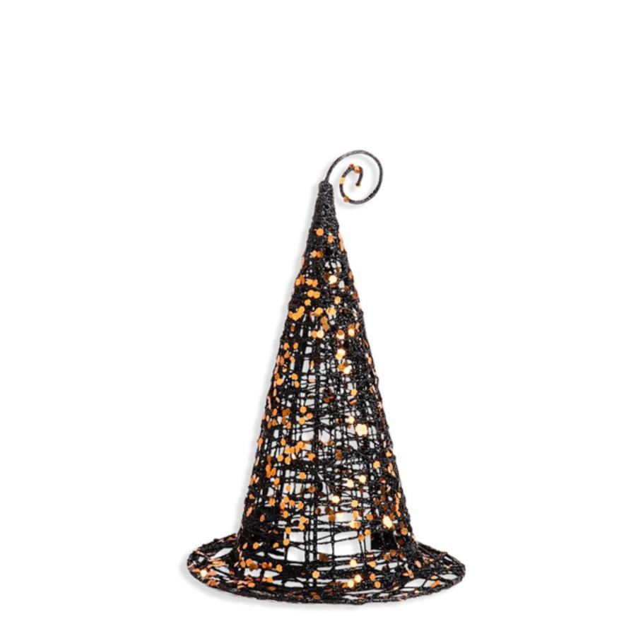 Black Glitter Wire Witch Hat