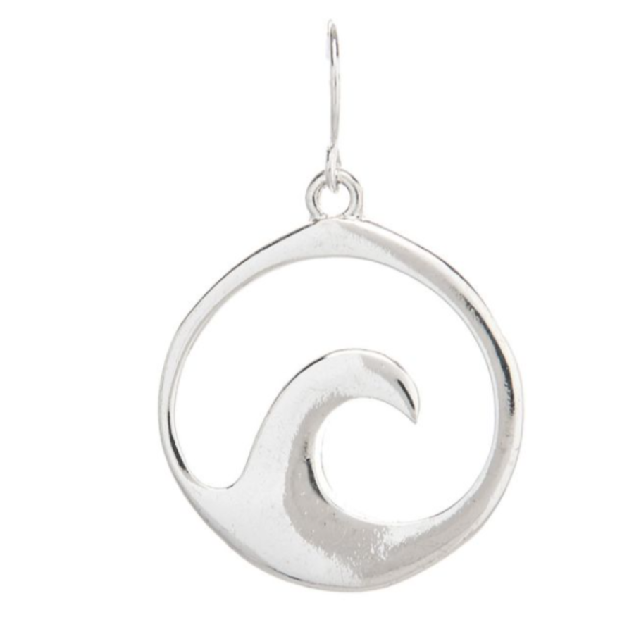 Silver Crested Wave Earrings