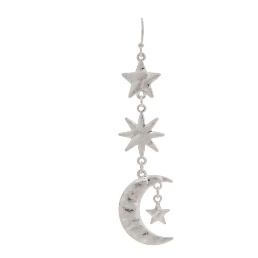 Silver Celestial Drop Earrings