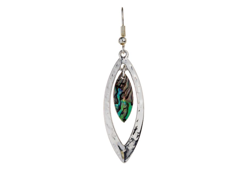  Rain Jewelry Collection Silver Marquis Abalone Earrings 