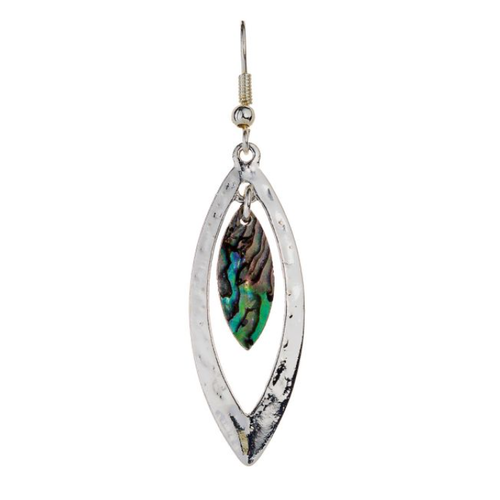  Rain Jewelry Collection Silver Marquis Abalone Earrings 