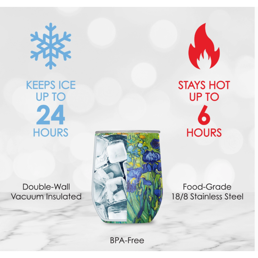 Stemless Wine Tumbler Van Gogh Irises