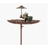 Continental Art Center Rustic Metal Frog Bird Feeder Garden Stake