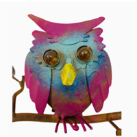 Metal Two Owls Rustic Bird Feeder