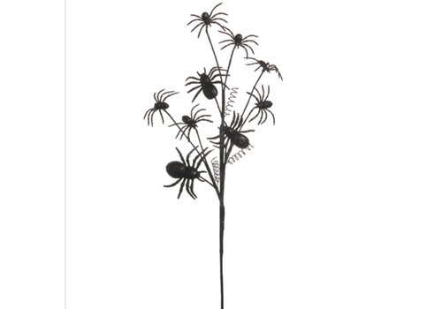  Glittered Spider Spray 28" 