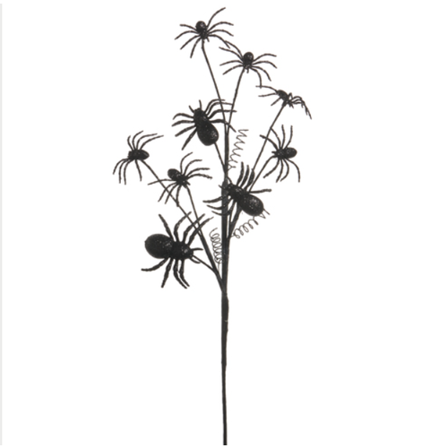  Glittered Spider Spray 28" 