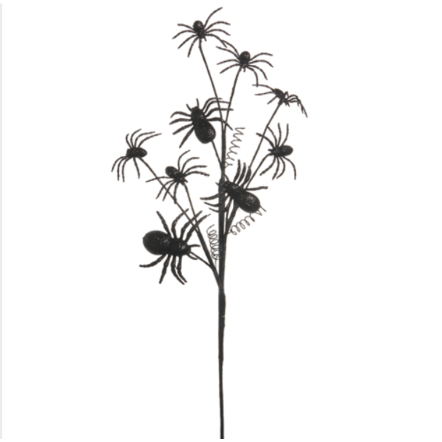 Glittered Spider Spray 28"