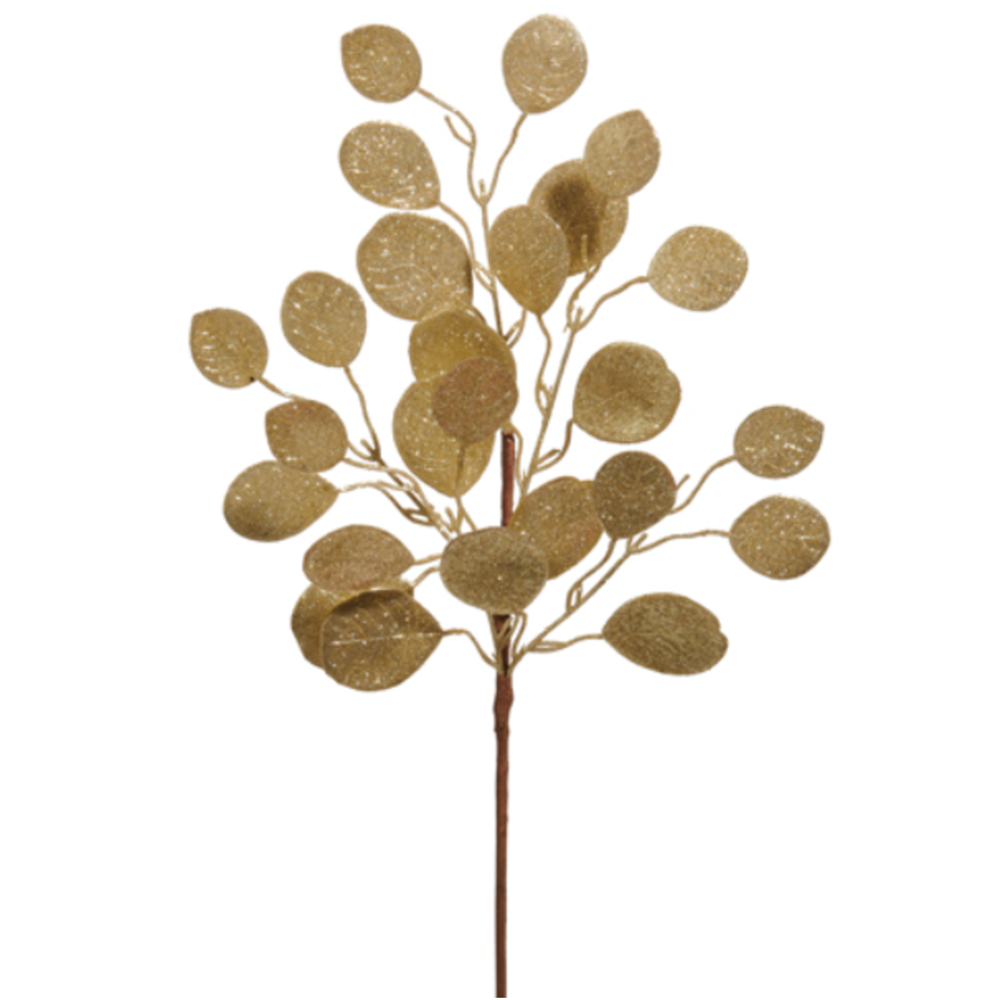 24" Gold Eucalyptus Spray