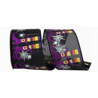 Witch Legs & Spider Webs Wired Edge Ribbon 10 YDS