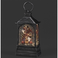 8"H Lighted Swirl Haunted House Lantern