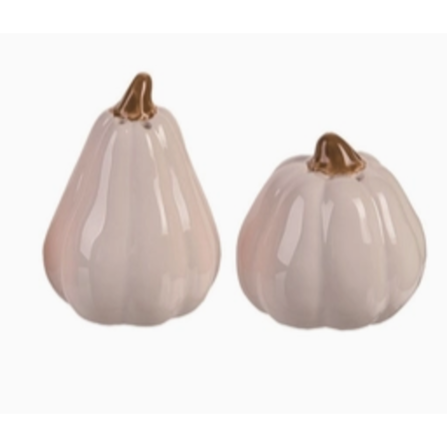 Dolomite Pumpkin Salt and Pepper Shakers