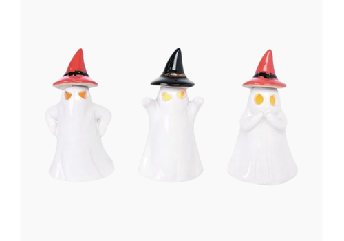  Small Ceramic Light Up Ghost Or Hat Round Eye 