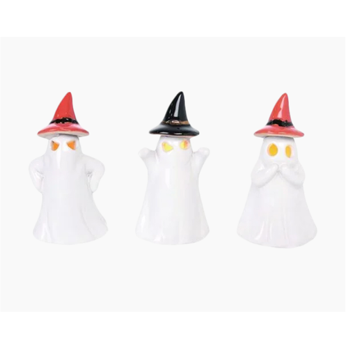 Small Ceramic Light Up Ghost Or Hat Round Eye   Small Ceramic Light Up Ghost Or Hat Round Eye