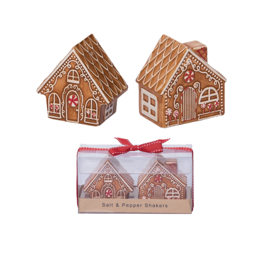  Peppermint House Salt and Pepper Shaker Set 