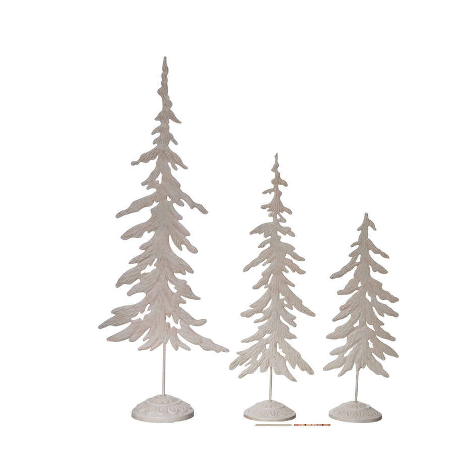Metal Rustic Snowy Tree