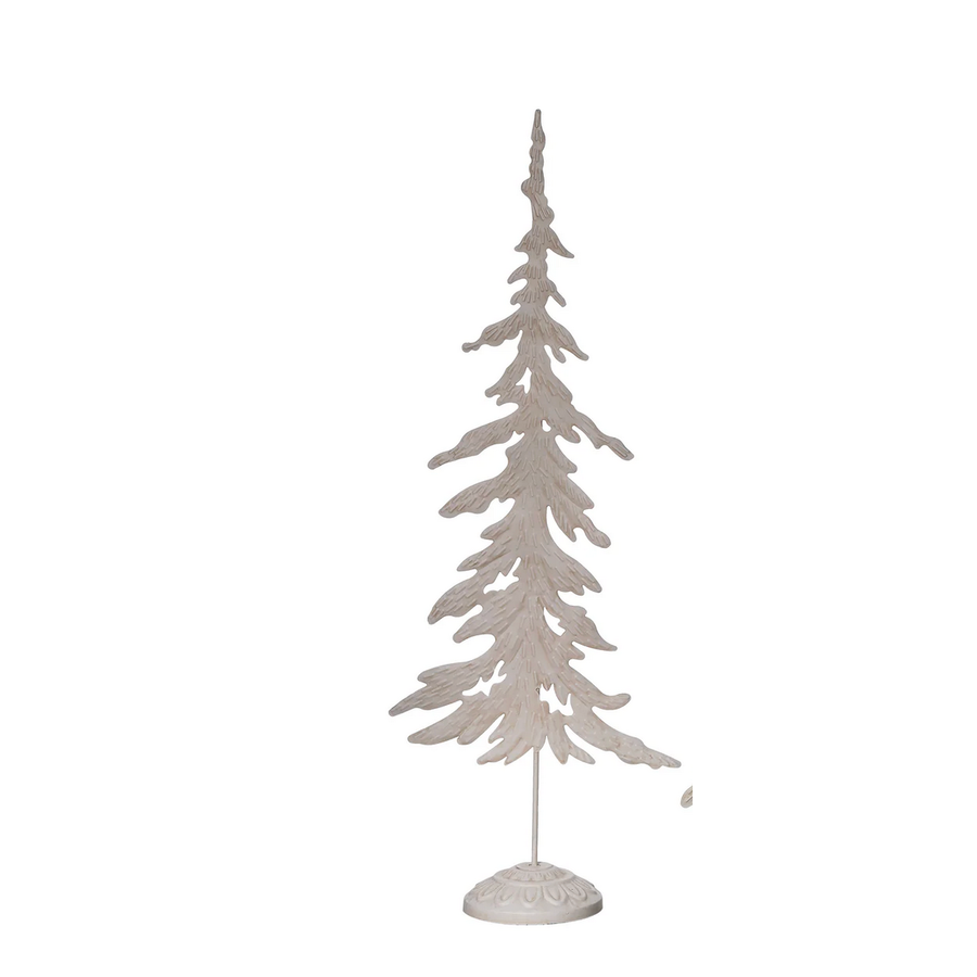 Metal Rustic Snowy Tree