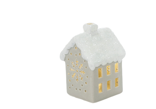  Mini Ceramic Light up Snowy House 