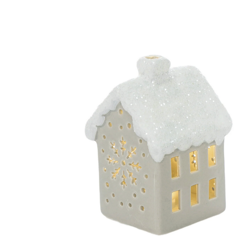  Mini Ceramic Light up Snowy House 