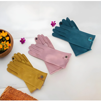 Microsuede Button Tab Gloves
