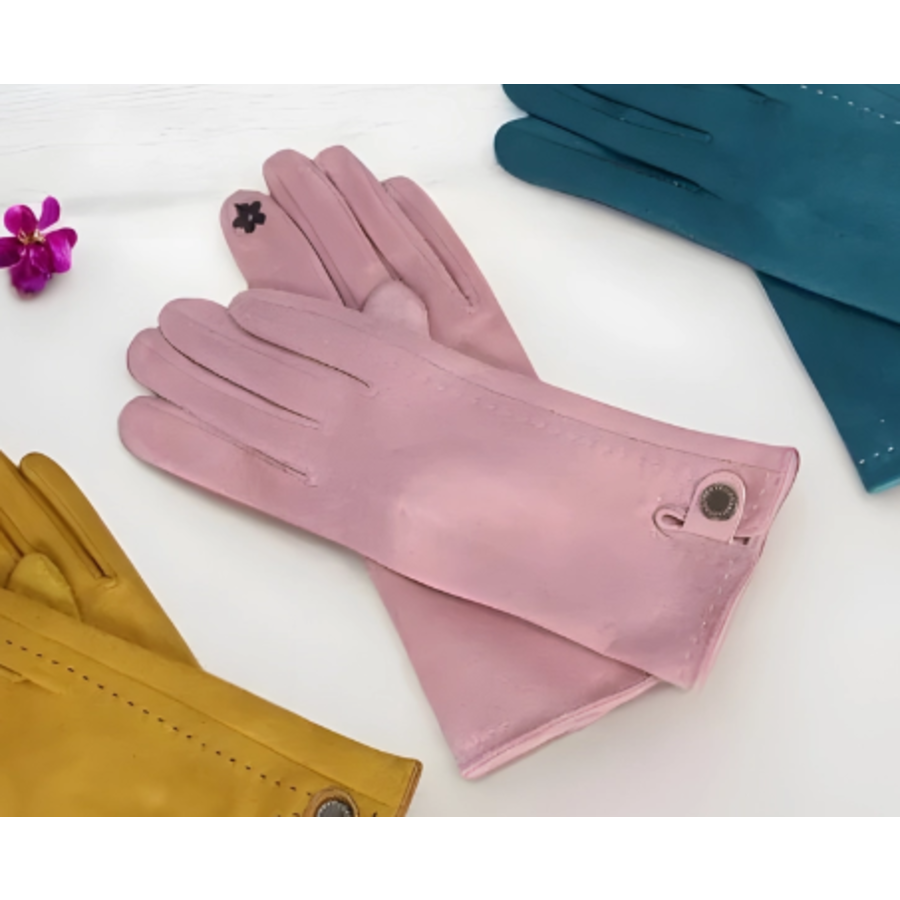 Microsuede Button Tab Gloves