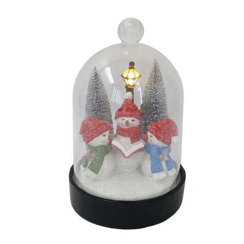  Light Up Snowman in Cloche 