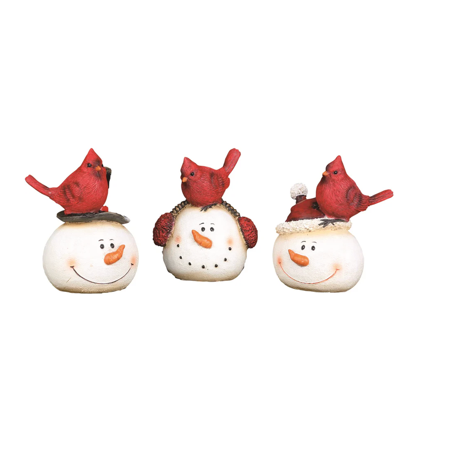 Snowman with Cardinal