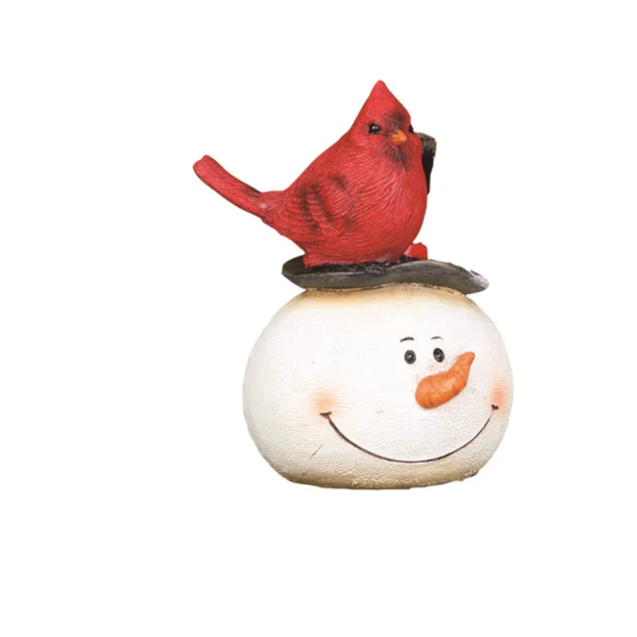 Snowman with Cardinal