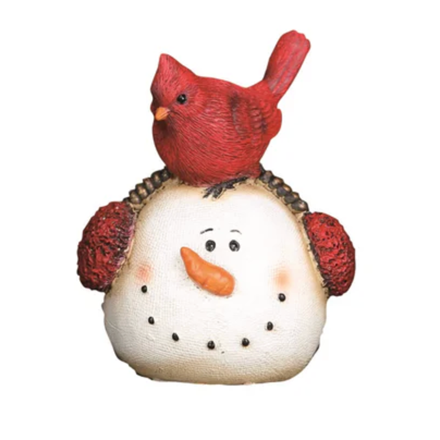 Snowman with Cardinal