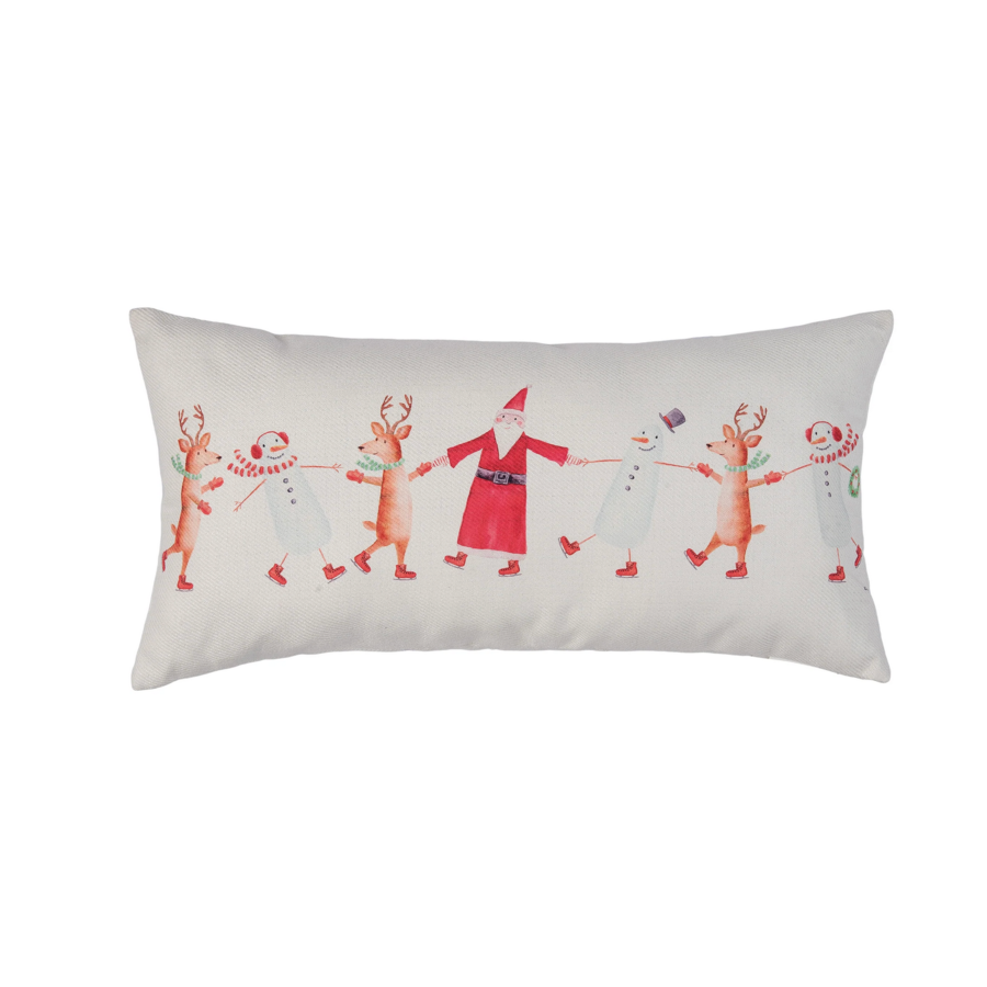 Fabric Jolly Skaters Lumbar Pillow