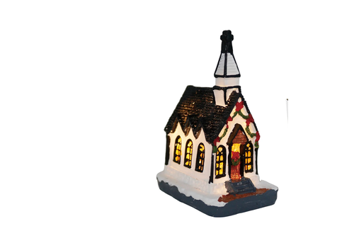  LED Black and White Mini Church 